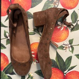 Madewell tan ankle strap heels 🍊 size 6